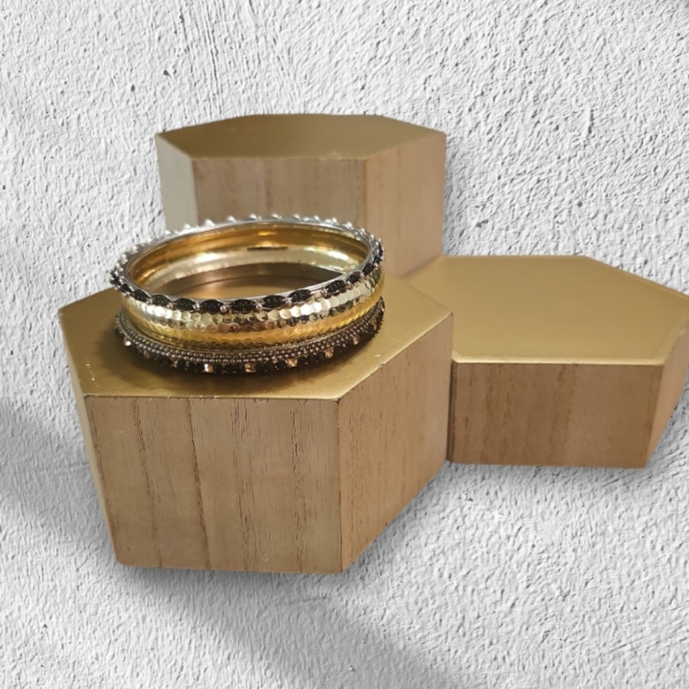 Three Bangle Bracelet Set.Can be worn Separately. - Picture 1 of 7